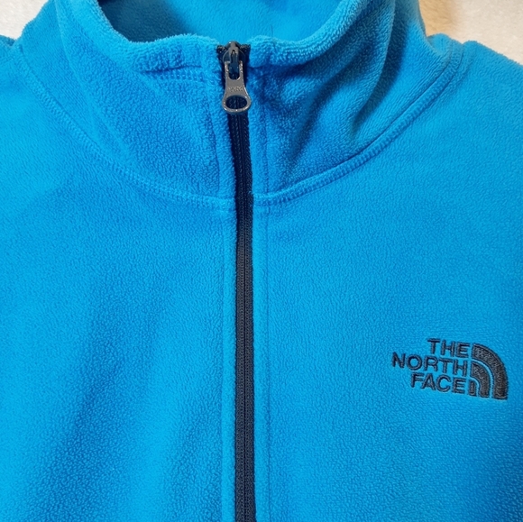 The North  Face Blue Polar Fleece jacket 3/4 zip style large pullover high neck - Picture 4 of 9